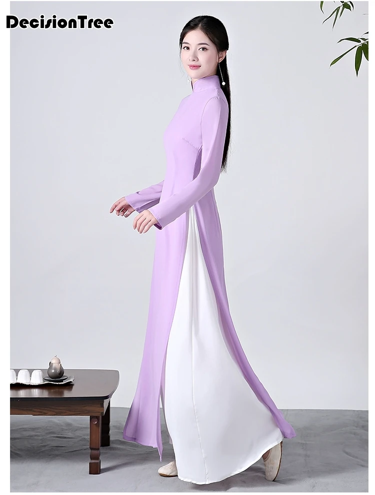 Вьетнамский aodai вьетнамский cheongsam народный стиль более женственное платье для женщин традиционная одежда цветочный ao dai
