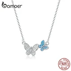 Короткое ожерелье bamoer из стерлингового серебра 100% пробы с летающей бабочкой для женщин, бижутерия в Корейском стиле, SCN384, 925 режим, 2020
