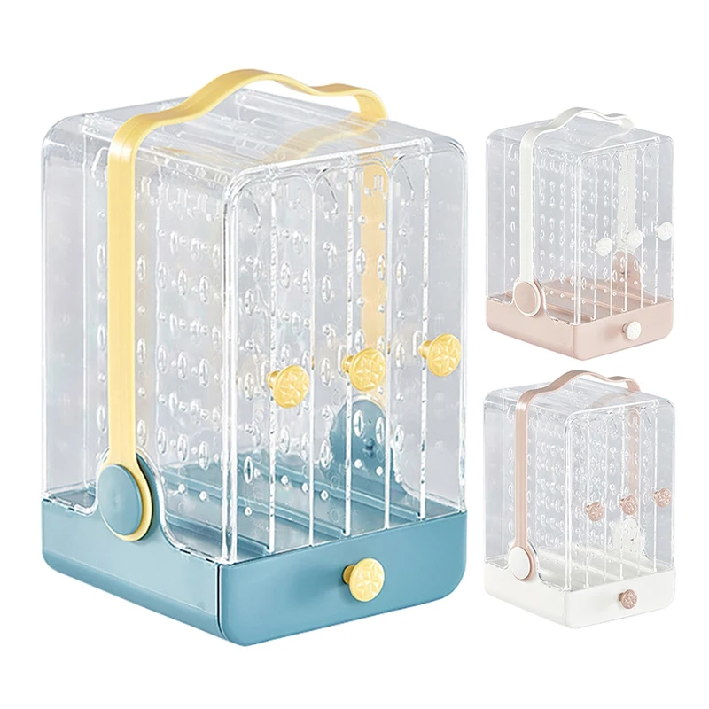 

Jewelry Box Earrings Shelf Earrings Storage Box Transparent Display Box Dustproof Princess Jewelry Rack Drawer