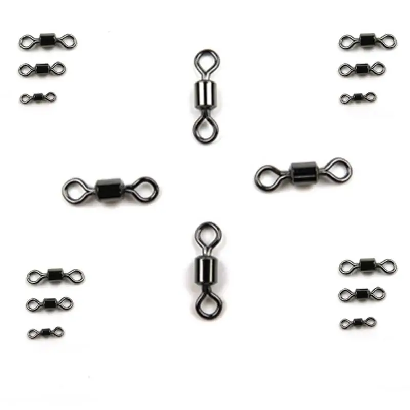 

100pcs Fishing Connector Ball Bearing Swivel Solid Ring Barrel Rolling Swivel Lure Goods For Fishing Sea Fishing Tool