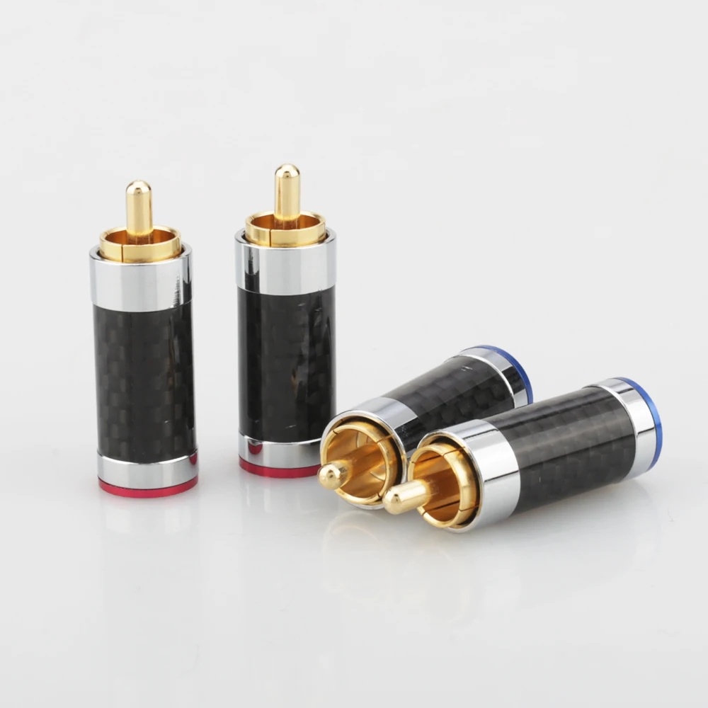4 шт. Audiocrast R008 высококачественный разъем RCA из углеродного волокна позолоченный