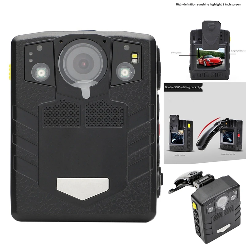 

Body Worn Camera HD Night Vision 1296P DVR Police Camera Waterproof Portable Camera Security Camcorders