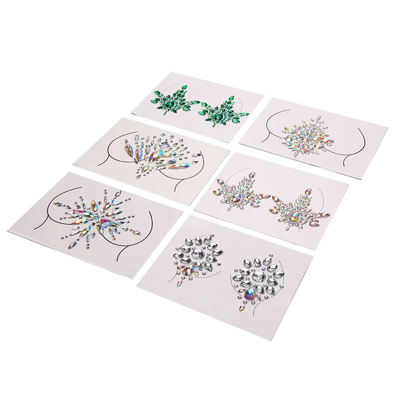 

Acrylic Crystal Nipple Cover Sticker Adhesive Breast Chest Paste Sexy Stickers Tattoo Sticker Accessories Bra Bra Pad Sticker