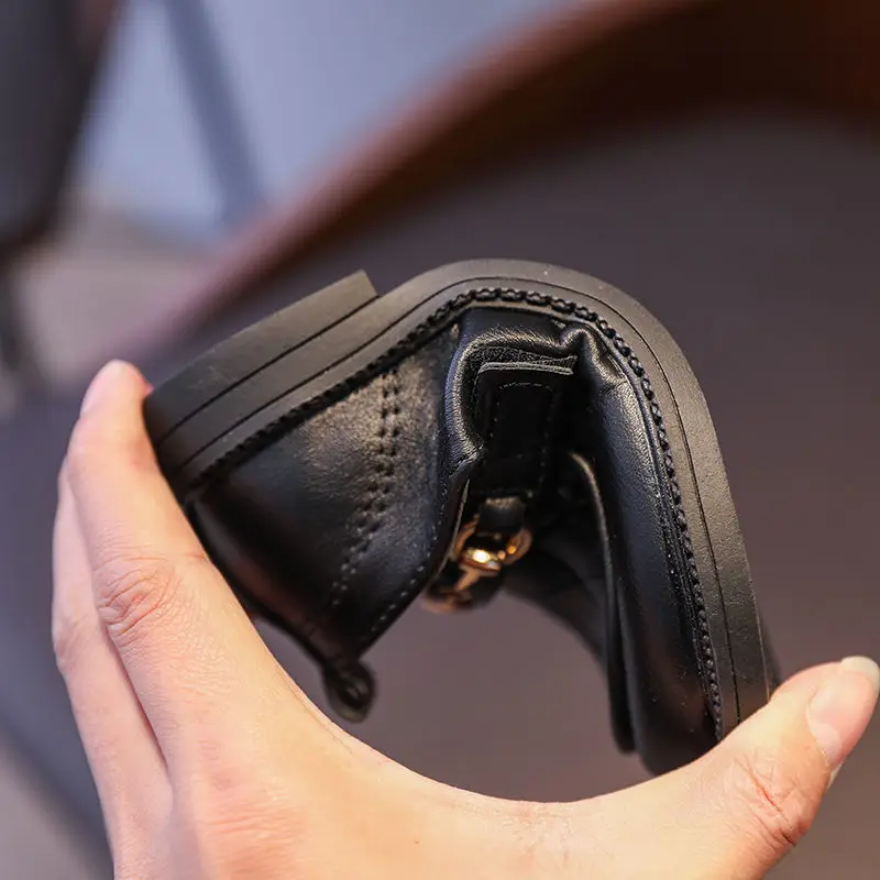 

Children's Leather Shoes Baby Soft-soled Casual Shoes 2021 Spring and Autumn New British Style Soft-soled Peas Shoes