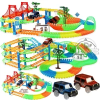 magic track railway magical racing track play set educational bend flexible race track electronic flash light car toys for kids