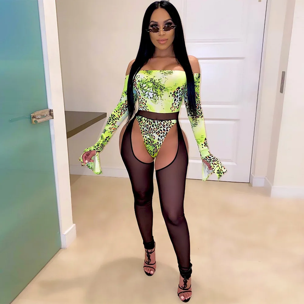

Women's Fashion Sexy Beach Style Serpentine Printed Long Sleeve Skinny Jumpsuit