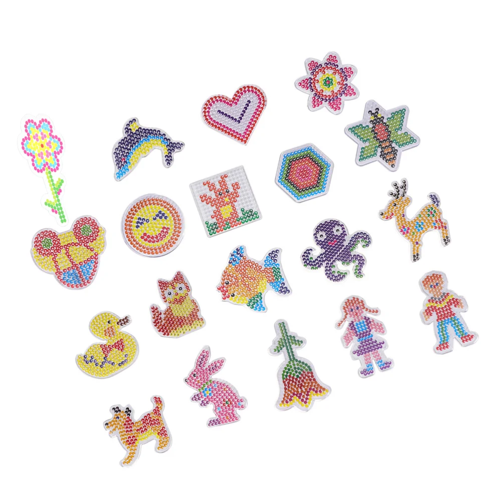 

19pcs Interesting 5mm Cartoon Fuse Beads Boards Clear Pegboards Toys Educational Plaything for Kids DIY Children