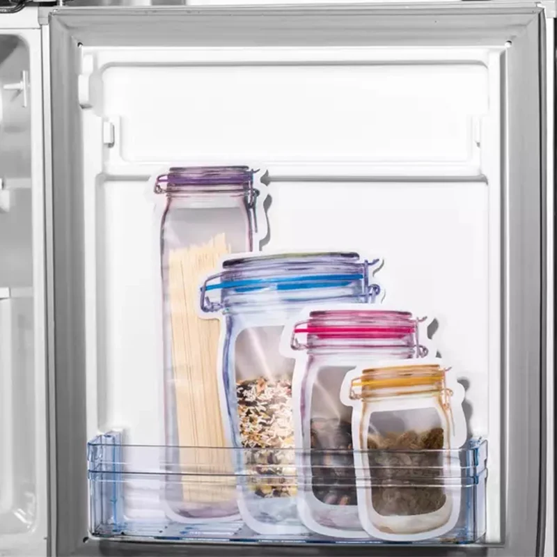 

Reusable frosted sealed bag Pretty Jar Bottles Bags Nuts Candy Cookies Fresh Food Storage Zipper Sealed Kitchen Organizer Tools