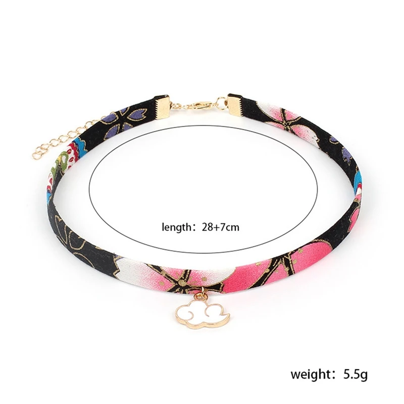 Japanese Retro Crane Cherry Tassel Choker Dark Red Personality Neck Band Collar Chain Jewelry Accessory Gift | Украшения и