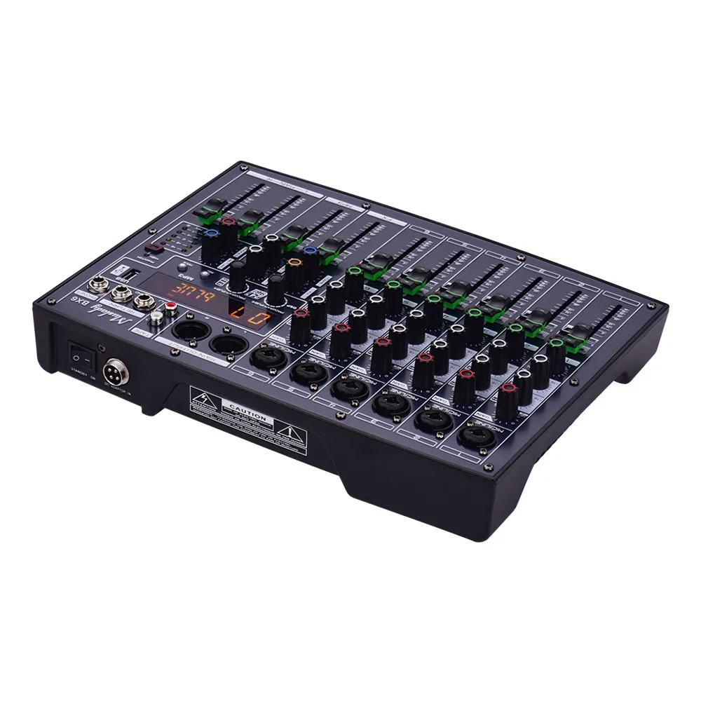 Микшерная консоль Muslady BX6 Compact 6 каналов 16 эффектов DSP встроенный источник