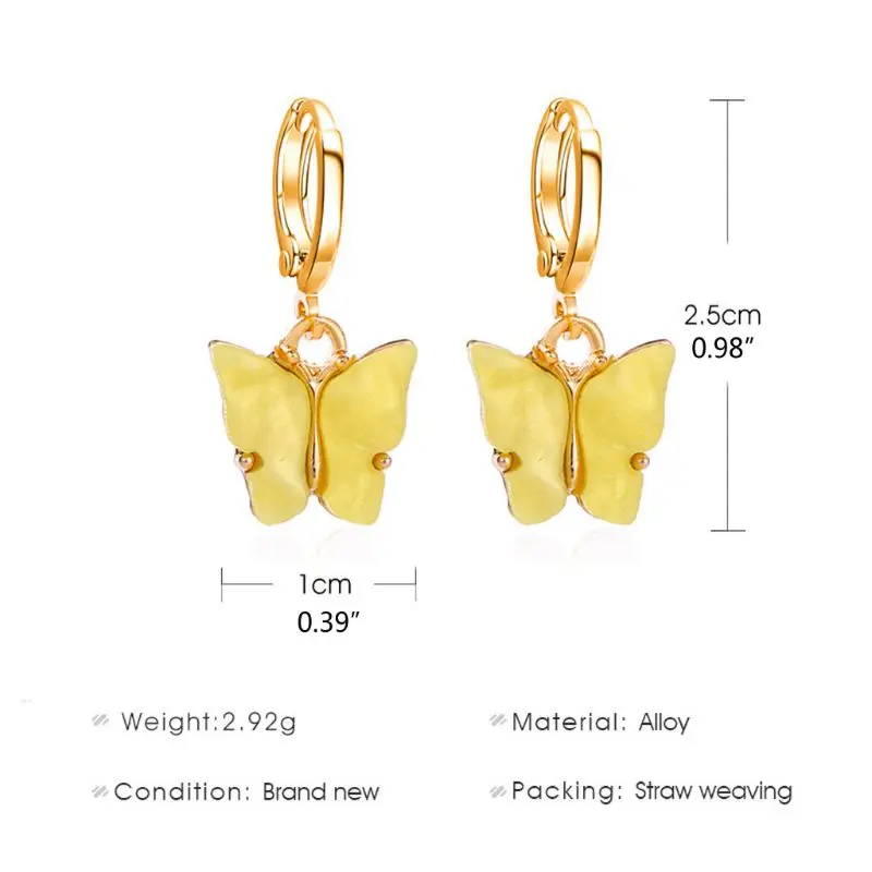 

6 Colors Butterfly Drop Earrings Tiny Dainty Mini Butterfly Hoop Earrings Set Jewelry for Women Girls E15E