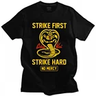Strike бороться Кобра Кай Каратэ-Пацан футболка для мужчин хлопок городская футболка с короткими рукавами японской боевым искусством кунг-фу футболка одежда