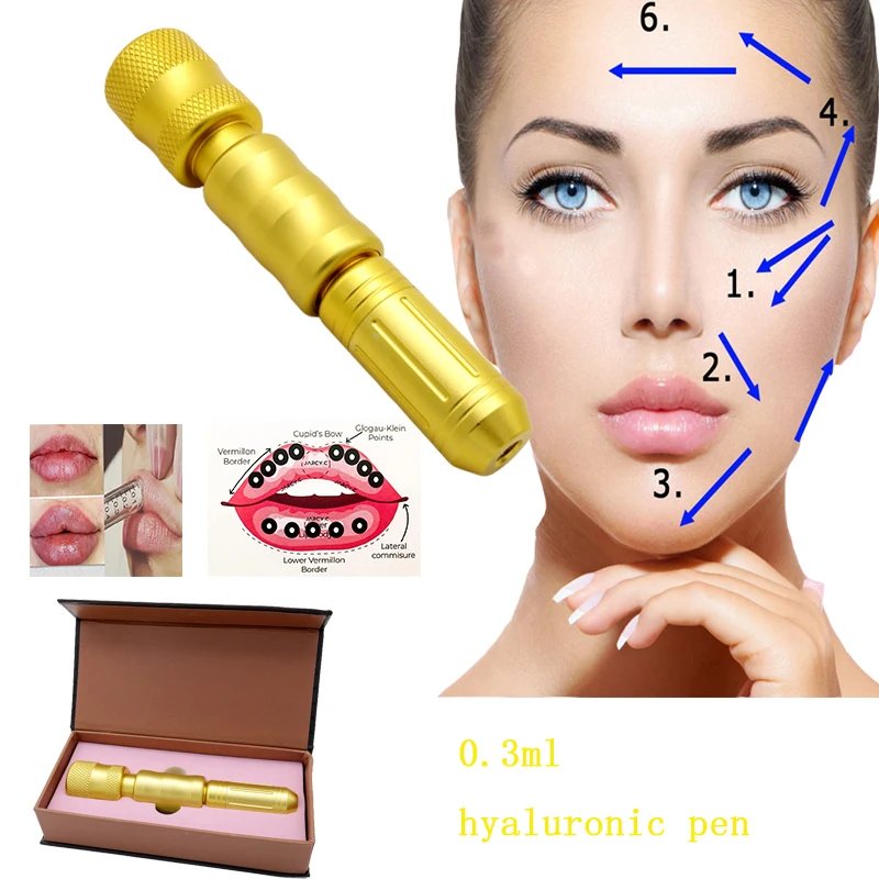 Вращающаяся кислота инъекционная ручка с гиалуроновой кислотой 0 3 мл Золотой