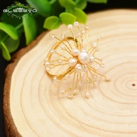 glseevo original design natural fresh water pearls flower shape rings for women wife lovers party gifts bohemia jewelry gr0234