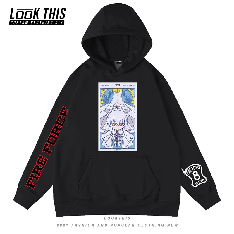 

Fire Force Japanese Anime Manga Cartoon Character Harajuku Streetwear Male Sweatshirts Men's Hoodies Unisex Oversized Hoodie