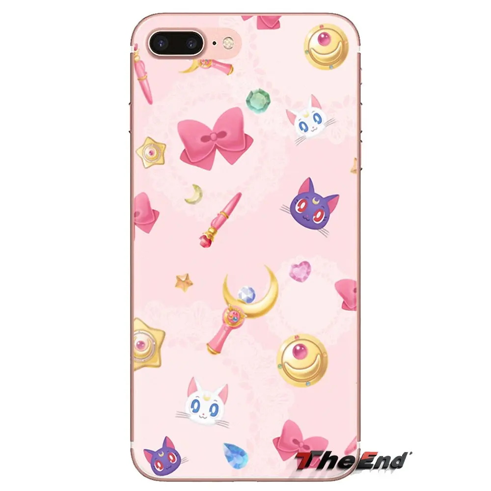 For Samsung Galaxy A3 A5 A7 A9 A8 Star A6 Plus 2018 2015 2016 2017 TPU Transparent Cases Covers Sailor Moon Crystal Cute Version |