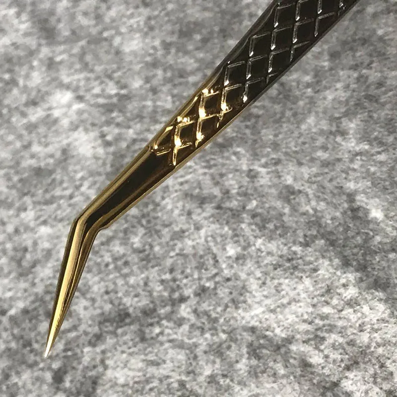 Черные и золотые пинцеты для ресниц Профессиональный пинцет из нержавеющей