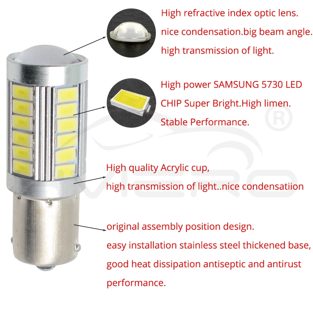 2X белый красный 1156 BA15S 1157 BAY15D P21 5 Вт 33SMD 5730 светодиодный Автомобильные стоп-сигналы заднего фонаря сигнала авто светодиодный заднего хода лампы Туман светодиодный