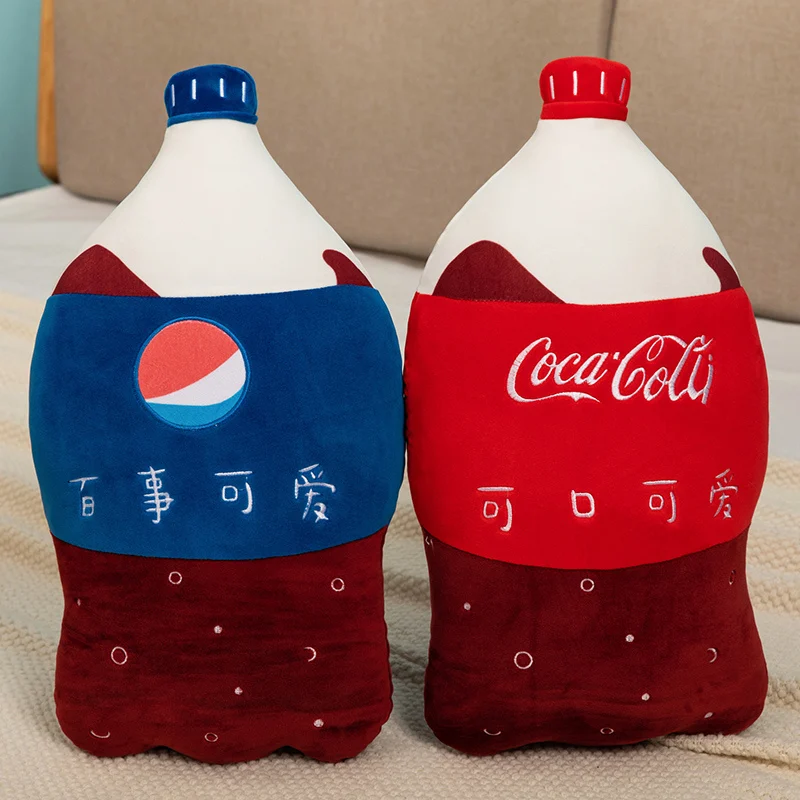 

55*30CM Simulation Carbonated Drinks Plush Pillow Funny Sprite Coke Coca Cola Soda Soft Stuffed Cartoon Doll Back Cushion Gifts