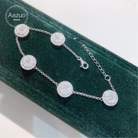 aazuo real 18k white gold yellow gold real diamonds 2 5ct fine jewelry bracelet gifted for women birthday party au750