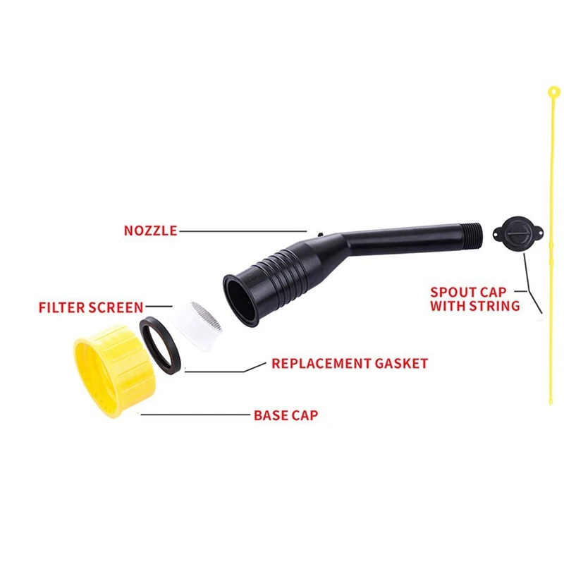 

Rigid Can Spout Replacement Nozzle Vent Kit with Filter Screen for Old Style Water Jugs and Pre-2009 Plastic Can 2 Set
