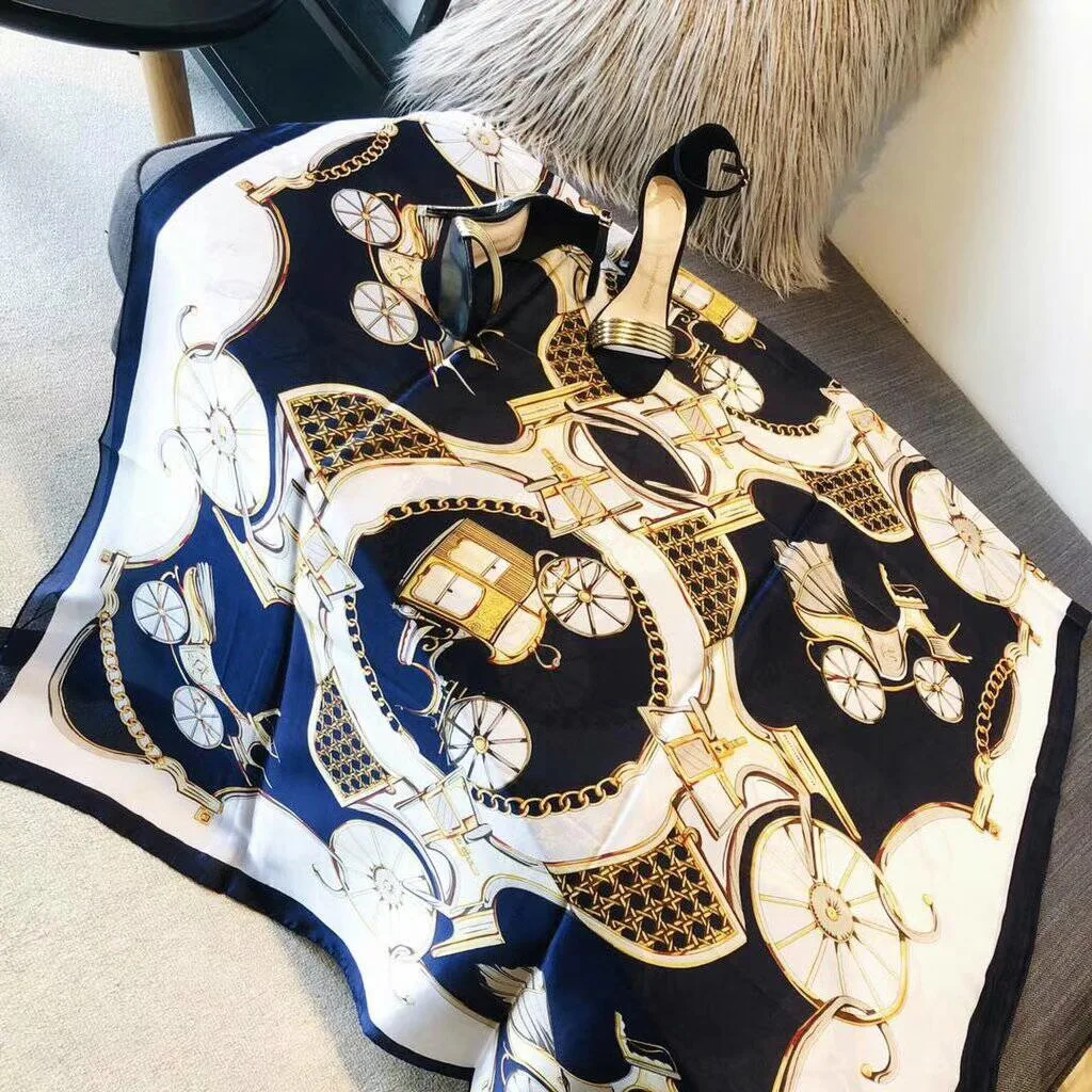 

New Women Scarf Luxury Brand Chain Carriage Print Scarves Women Silk Girls Soft Warm Woman Warm Winter Scarf Silk Scarf Scarves