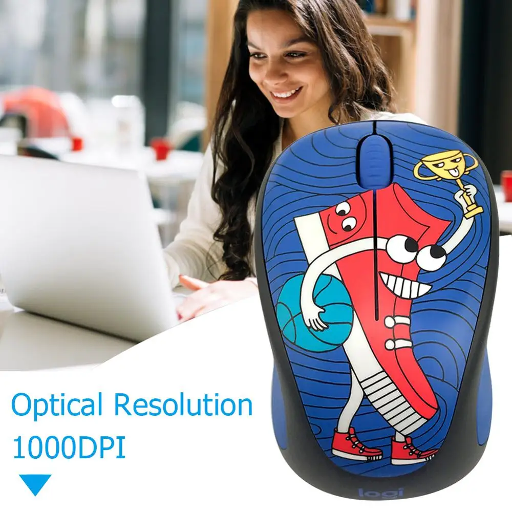 Logitech M238 V3 3 клавиши мультфильм USB беспроводной 1000DPI оптическая компьютерная мышь