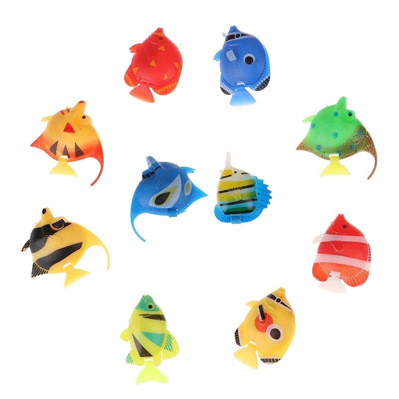 10pcs/lot Aquarium Landscaping Simulation Plastic Fish Fake Animal And Plant Decoration | Дом и сад