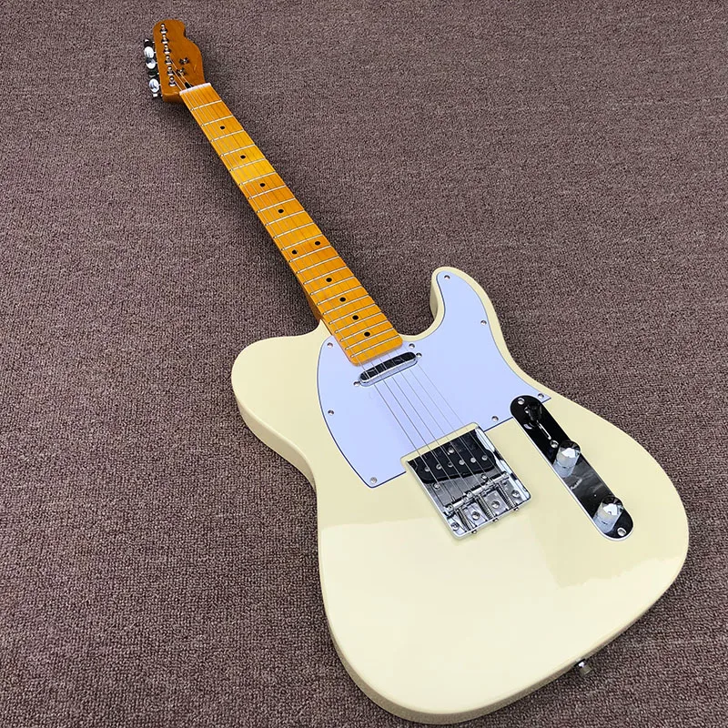 

2020 High Quality electric guitar,TL style,Basswood body with Maple neck,Milk yellow paint,Custom electric guitar,free shipping