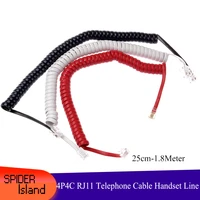10pcslot telephone cord wire phone volume curve microphone 4p4c spring connector telephone cable handset cable
