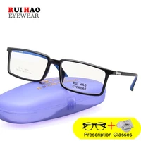 customize prescription eyeglasses men tr90 glasses fill resin lenses rui hao eyewear rectangle spectacles frame women m6319