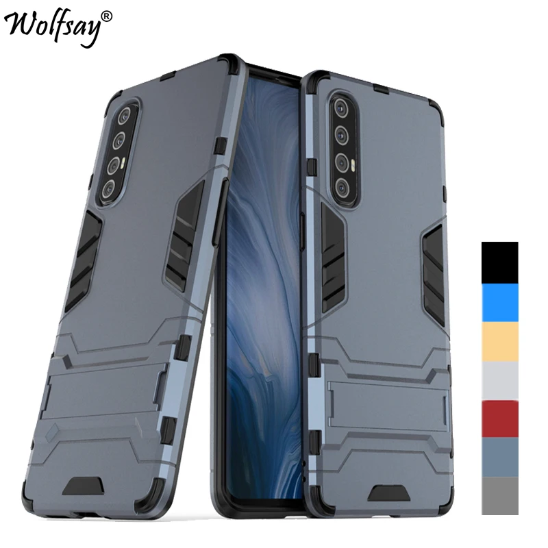 

For Cover Oppo Reno 3 Pro Case Shockproof Bumper Hybrid Stand Silicone Armor Case For Oppo Reno 3 Pro Cover Case Reno3 Pro 5G
