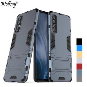 for cover oppo reno 3 pro case shockproof bumper hybrid stand silicone armor case for oppo reno 3 pro cover case reno3 pro 5g free global shipping