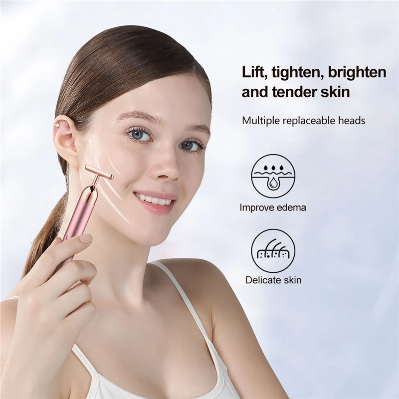 3 в 1 Электрический нефритовый массажный ролик розовый КВАРЦЕВЫЙ массажер для