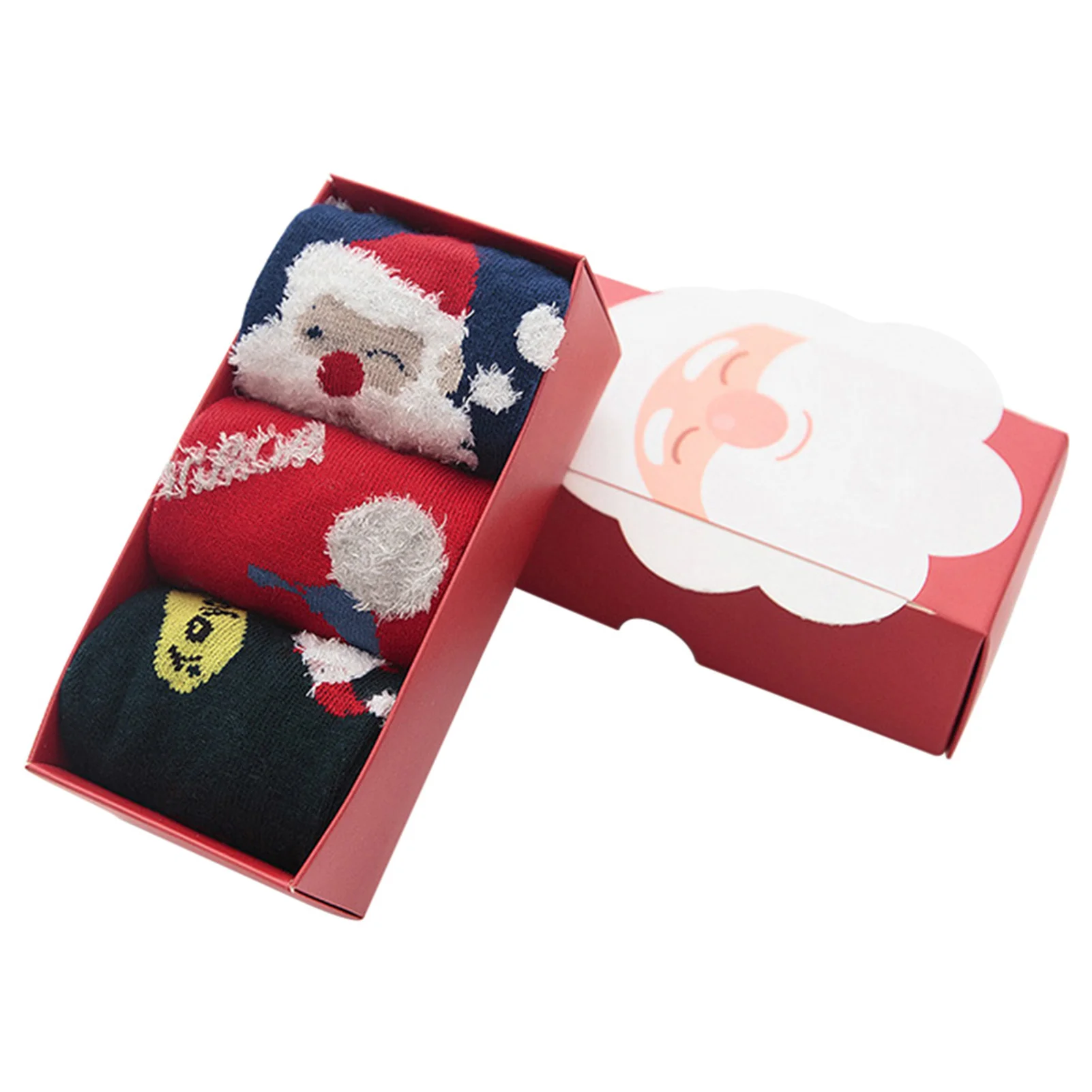 

Boys Girls Christmas Printed Outdoor Sports Kid Socks Warm Cotton Blend Daily Cute Cartoon Soft Elastic Toddler Autumn Winter