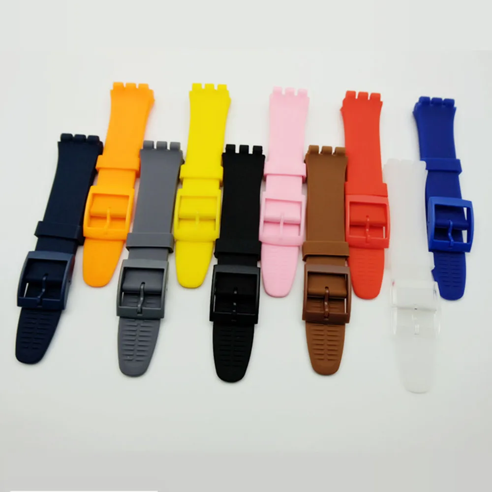 

Silicone Watch Band Replacement For Swatch Waterproof Jelly Silicone Watchband Strap Rubber Bracelet 16 17 19 20mm Wristband