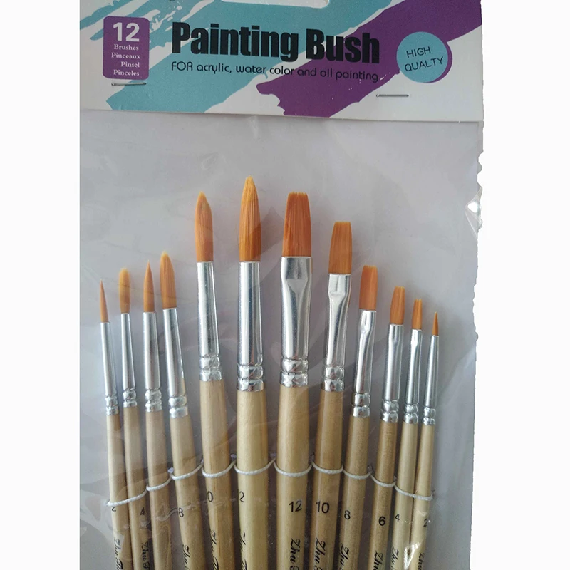 Набор кистей для рисования маслом нейлоновые кисти разных размеров 12 шт./лот|oil
