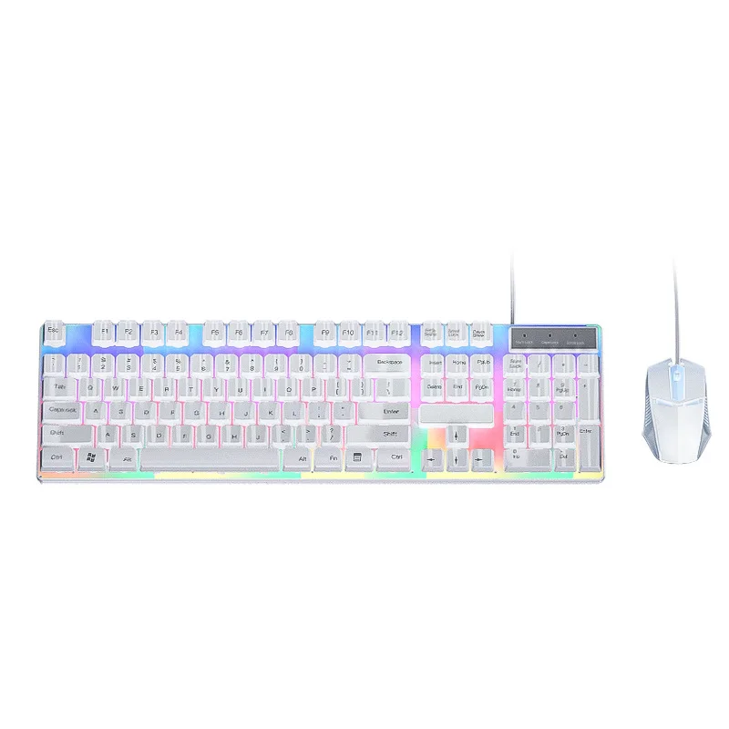 

Wired Keyboard Mouse Set USB 104 keycaps Backlit Gaming Mechanical Feeling Keyboard For PC Laptop Computer Keyboard Ergonomic