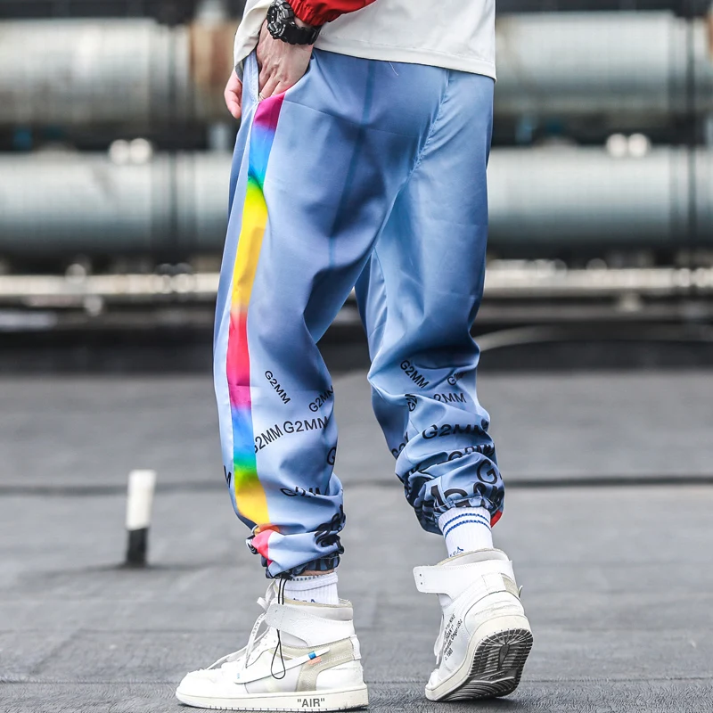 Мужские брюки в стиле хип-хоп уличная одежда с принтом брюки-шаровары для бега