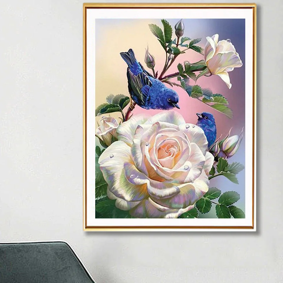 

5D DIY Diamond Paint Cross stitch Kit Full Round Square Diamonds Embroidery Beautiful Flowers Decorative Gift Hanging Pictureynx