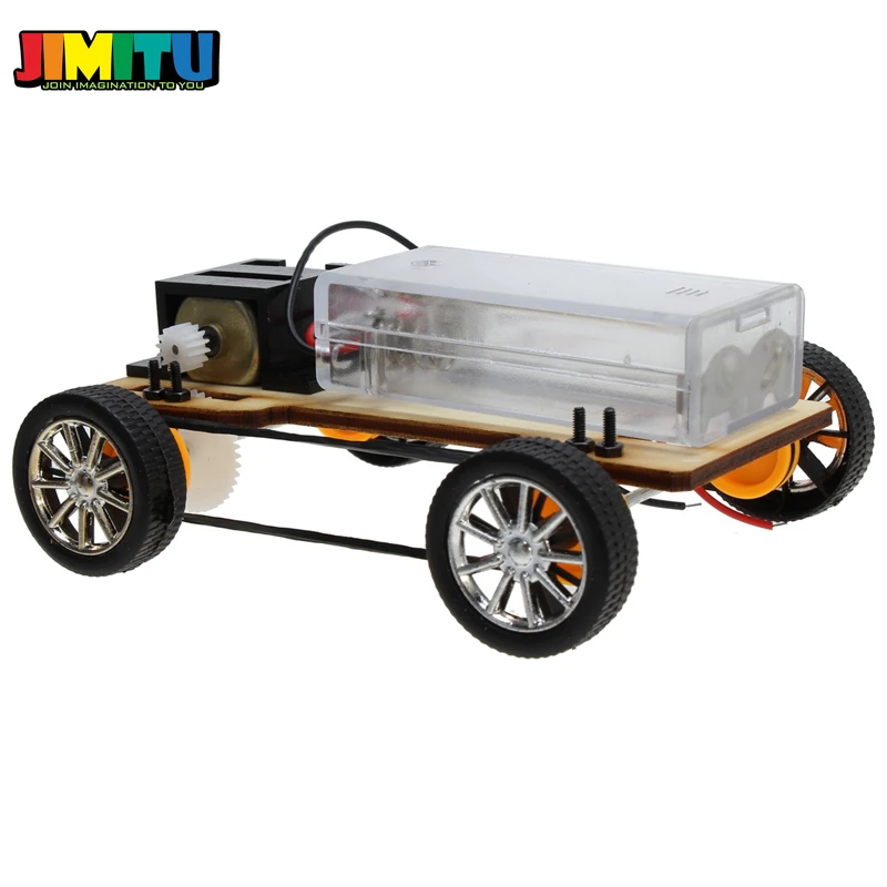 JIMITU DIY деревянный ручной четырехколесный электромобиль без аккумулятора