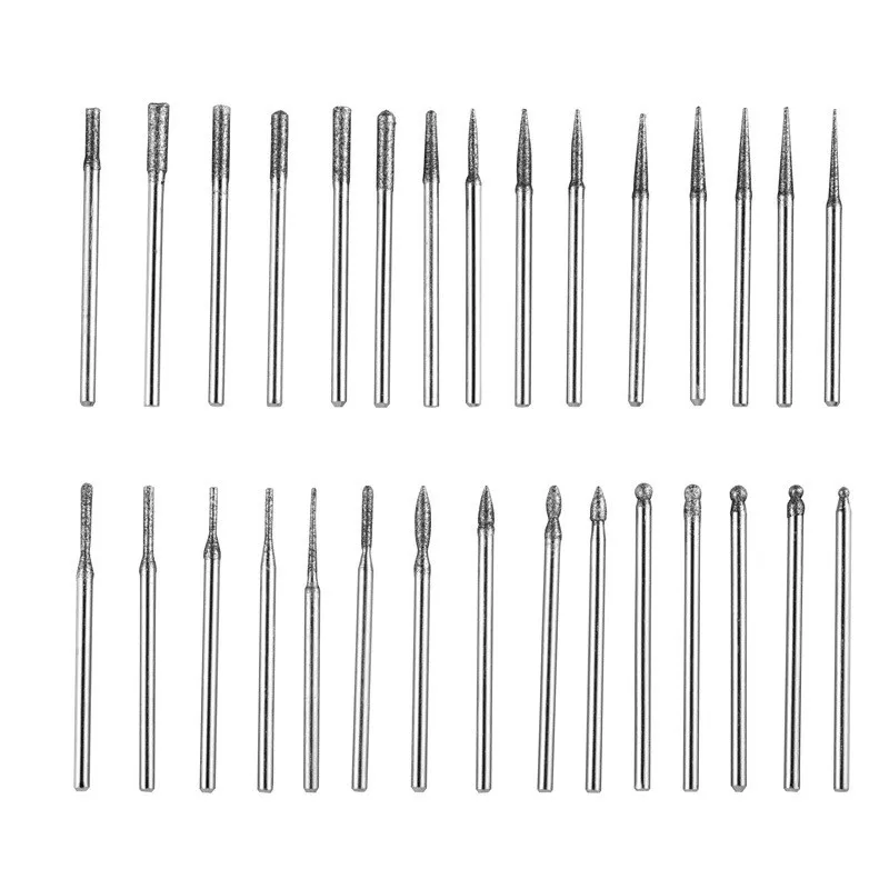 30pcs Drills 1 Набор 6 насадок для маникюра, пилочка для ногтей, УФ-гель для удаления шлифовального буфера, для педикюра, электрические сверла машины, профессиональный набор инструментов для маникюра - Цвет: 30pcs Drills
