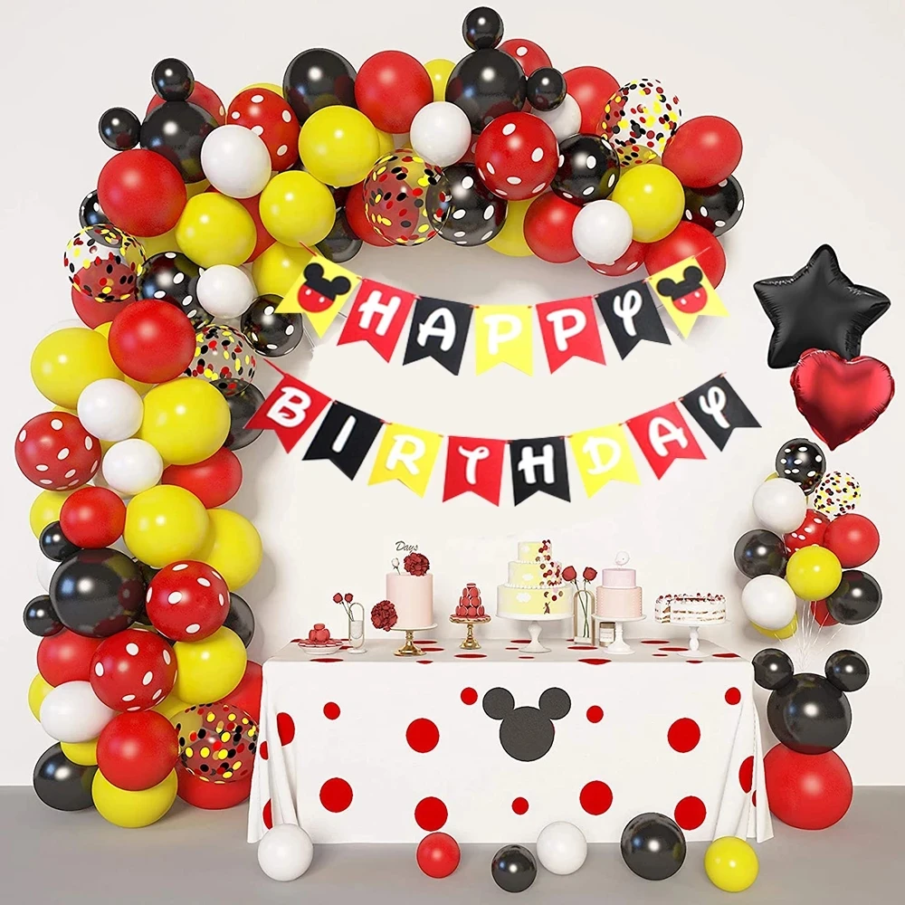 

1set Red Yellow Black Garland Arch Kit Polka Dot Latex Air Globos Baby Shower Wedding Birthday Theme Party Decorations Kids Toys