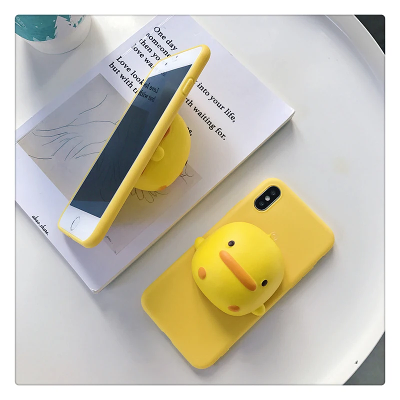 3D Yellow Duck Phone Case For Samsung Galaxy S8 S9 S10 S10e S21 S20 FE S22 Note 8 9 10 Lite Note 20 Plus Ultra 5G Soft Cover