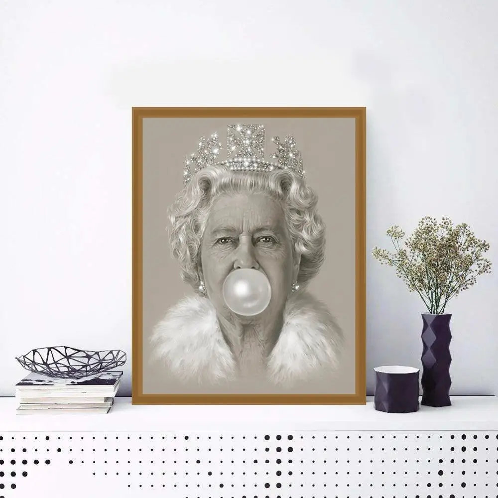 Картина на холсте Элизабет II Настенная картина Bubblegum Queen высококачественный
