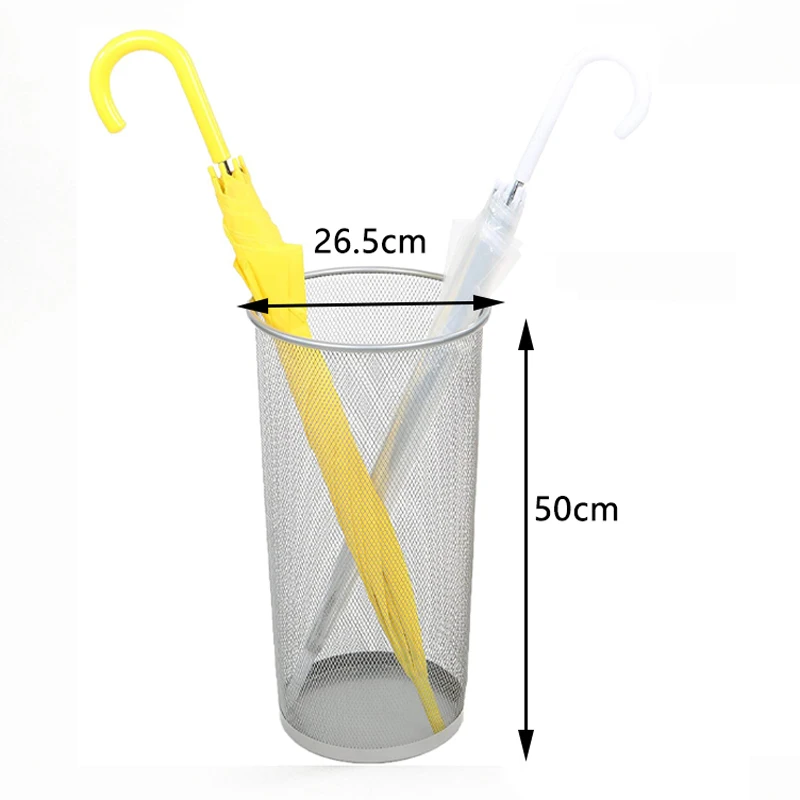 

Metal Umbrella Bucket Hollow Household Umbrella Storage Rack Hotel Lobby Simple Umbrella Storage Artifact