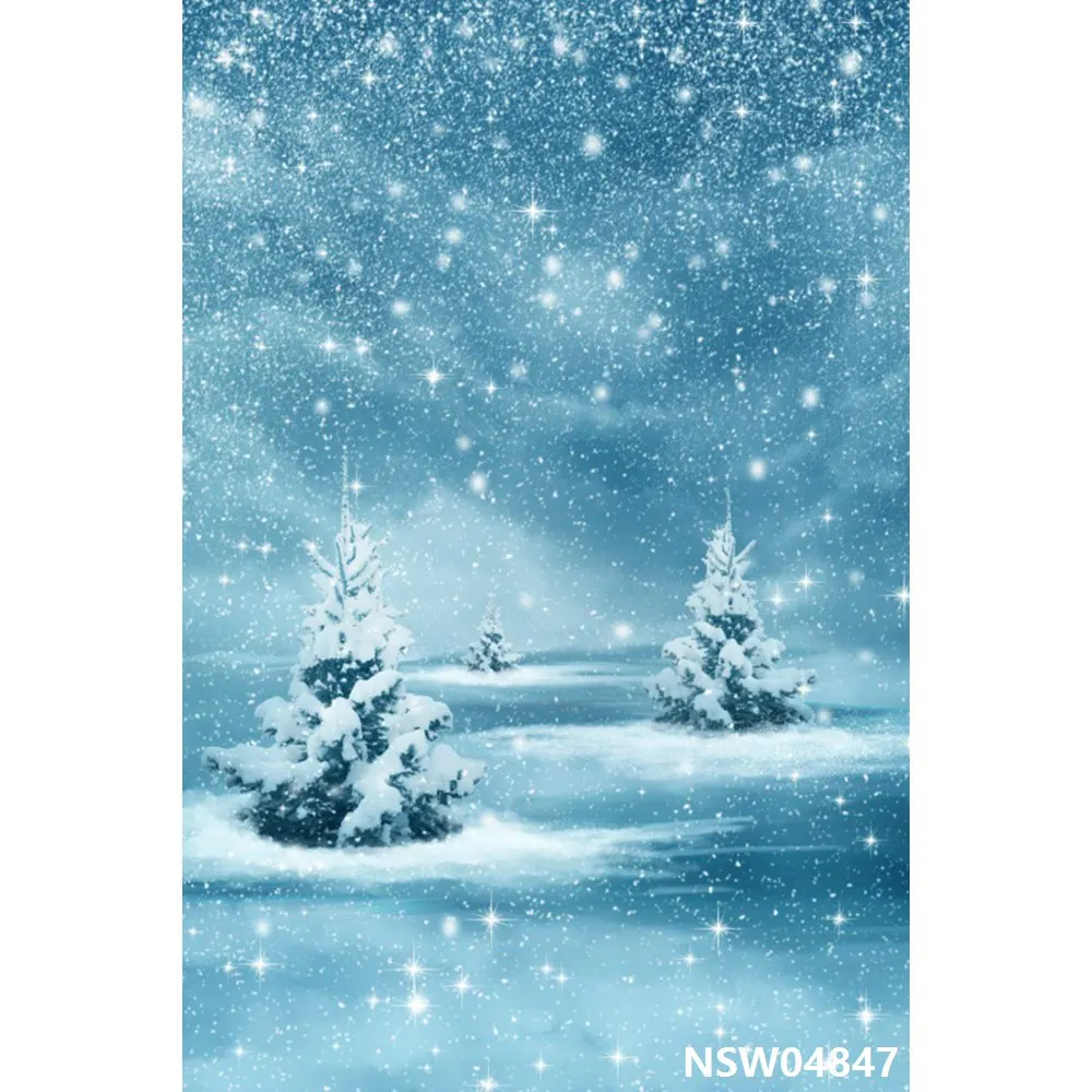 NSW04847 Laeacco Fantasy зима снег сосны живописные Детские фотографии фоны Индивидуальные фотографии для фотостудии - Цвет: NSW04847