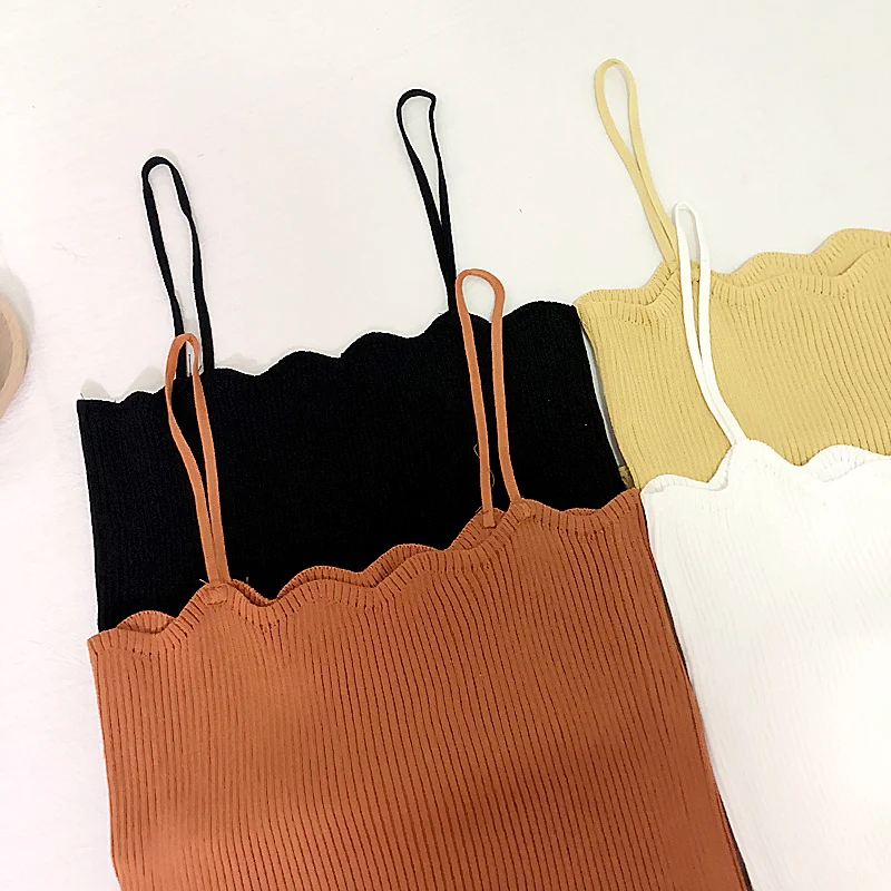 Однотонный облегающий свитер на бретельках для весны и осени|Топы| |