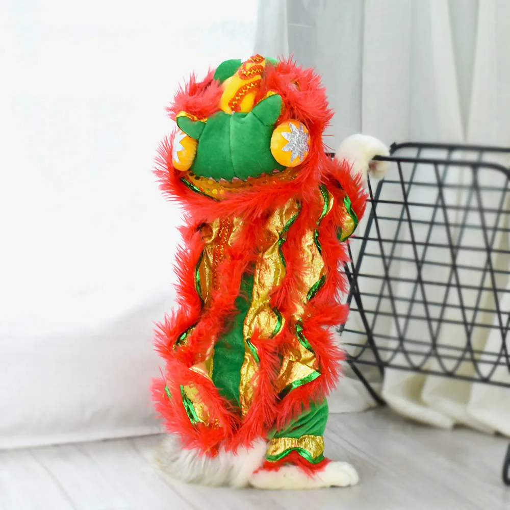 Traje de baile de Le&oacute;n para gato, ropa para mascotas, A&ntilde;o Nuevo Chino, Festival de Primavera, accesorios para gatos-3