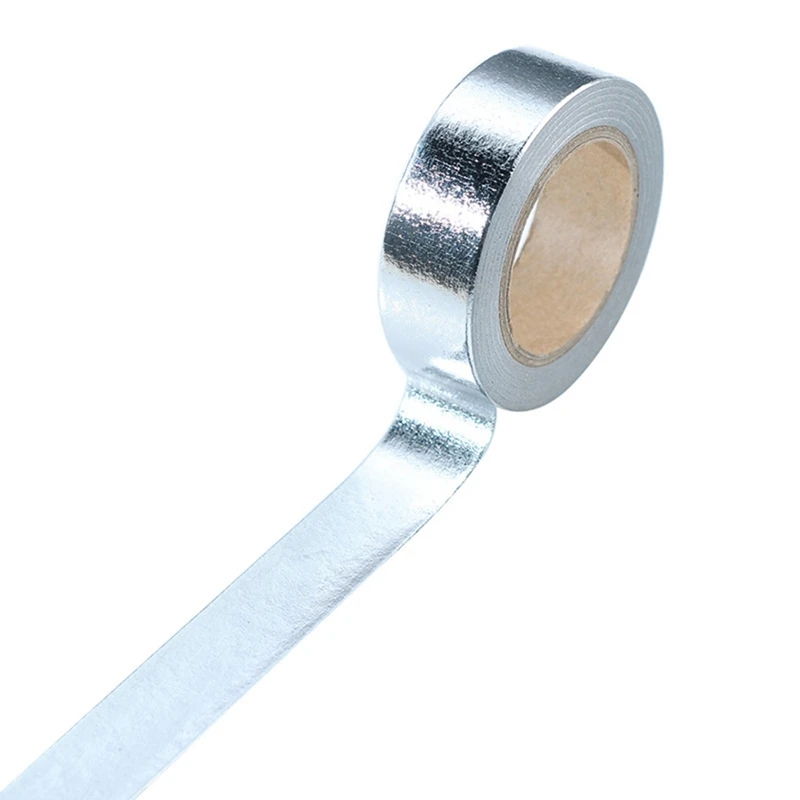 

1.5cm*10m Gold Foil Washi Tape Silver Gold Bronze Green Color Japanese Kawaii DIY Scrapbooking Tools Masking Tape